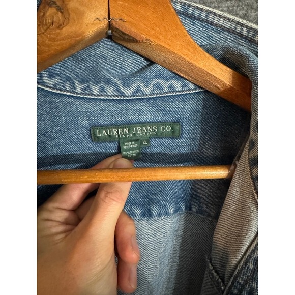 Vintage Lauren Jeans Co Ralph Lauren Denim Jacket Blue Classic Trucker Size XL - Picture 4 of 9